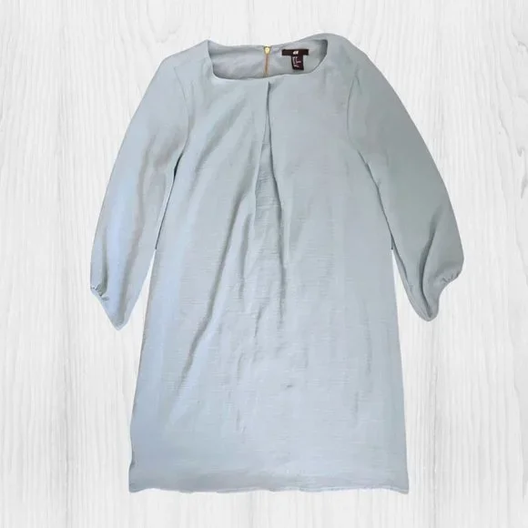 H&M Light Blue Mini Dress - Size 4 - Picture 2 of 6